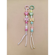 2 Pieces Hand-Woven Bag Mobile Phone Key Pendant