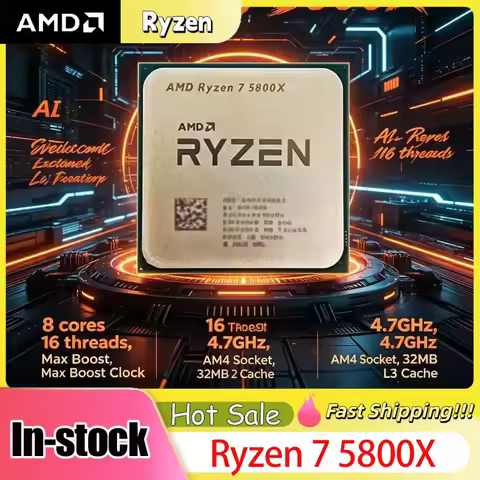 AMD Ryzen7 5800X Socket AM4 Zen3 8Core16Thread 3.8GHz Desktop Gaming Processor Without Package