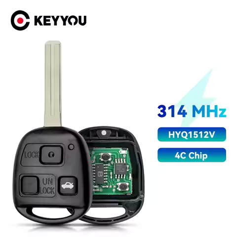 KEYYOU 315MHz 3 Button Car Remote Control Key for Lexus IS200 GS300 LS400 RX300 Fob With 4C Chip HYQ