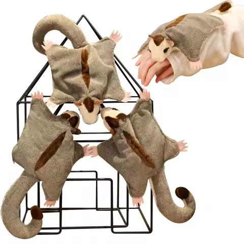 33*19cm Cartoon Sugar Glider Plush Toys Lovely Flying Squirrel Limbs Have Magnets Funny Animal Dolls