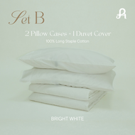 Arestale  Set B ปลอกผ้านวม + ปลอกหมอน 2 ใบ ผ้าฝ้ายแท้ 100% Long-staple cotton Single-ply yarn