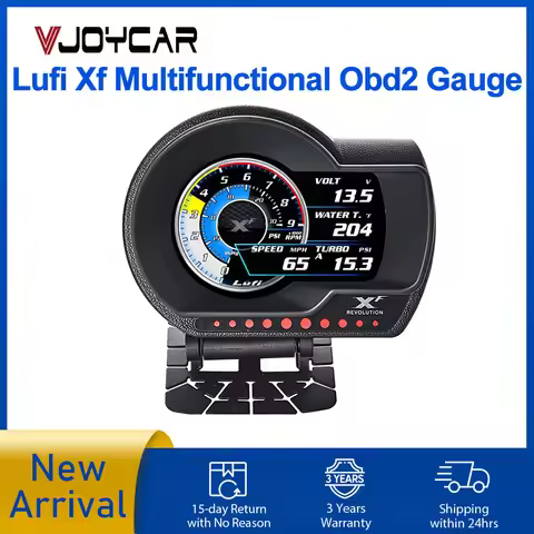 Updated Lufi XF OBD2 HUD Gauge Total Mileage Multi-Function Smart Digital Auto Meter RPM Cool Temp. 