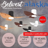 (CLIMATE VOUCHER) (SMART WIFI!) Alaska ASPEN Hugger Ceiling Fan - 38 & 50 Inch - With DIMMABLE SAMSU