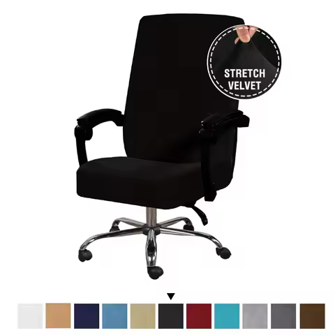 Velvet Home Office Chair Covers Stretchable Computer Desk Chair Covers Mid - High Back Universal Exe