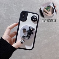 Suitable for IPhone 11 12 Pro Max X XR XS Max SE 7 Plus 8 Plus IPhone 13 Pro Max IPhone 14 Pro Max Interesting New Design Phone Case with Mirror Convinience Bear Baby Accessories