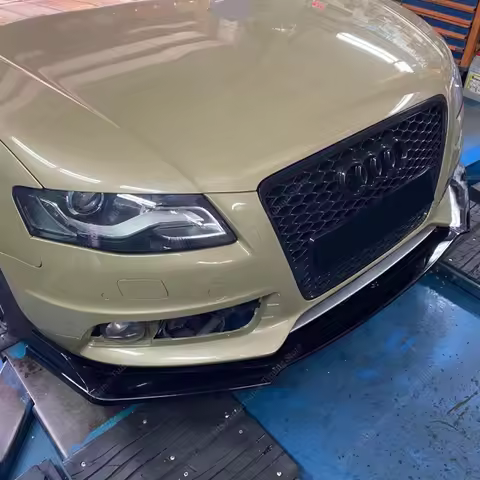 Gloss Black 3Pcs Front Bumper Lip Spoiler Splitter Diffuser For AUDI A4 S4 B8 B8.5 8K TFSI FSI TDI S