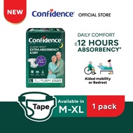 Confidence Classic Night Tape Adult Diaper M8/ L7/ XL6 (1 Pack)- Incontinence Diaper up to 12 hours 