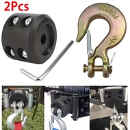 2Pcs Universal Winch Cable Hook Stopper + Hook for Cable Truck UTV ATV Rubber Winch Cable Stopper