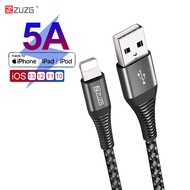 ZUZG 5A Fast Charging USB Data Cable For iPhone 13 13 promax 12 11 Pro Max XS XR X 8 7 6 Plus 6S Plus iPad Fast Data Charging Cables USB Wire Cord Phone Cables