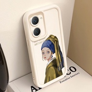 Casing hp for VIVO Y03 Y03T Y18 Y18e Y18i Y18t Y28s 5G Y37 5G Case Painting Girl Pearl Earring Milk 