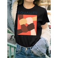 Equality Unity Women s Short Sleeve T Shirt Bold Equality Unity Graphic Print with Multicultural Cla