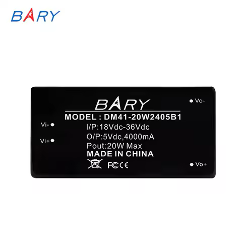 20W DC-DC Isolated Buck Power Supply Module 18-36VDC To DC5V 4000mA Switching Power Supply Black Pla