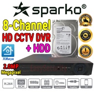 8CH 8CHANNEL 1080P DVR + HARD DISK 2.0MP SPARKO CCTV 8-CH Digital Video Recorder Full HD 2MP P2P Vie