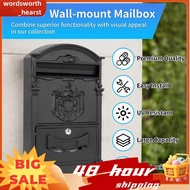 Aluminum Front Villa Mailbox Outdoor Vintage Vintage Garden Mailbox Stainless Plate Post Box for Hom