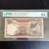 uang kuno pekerja penjala ikan 5000 rupiah tahun 1975 pmg 64 epq