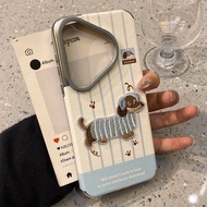 น่ารัก เคสโทรศัพท์ลายปักสุนัขไส้กรอกสำหรับ Huawei Mate60 pro Mate70 pro Mate50 ป้องกันการตกกระแทก พร