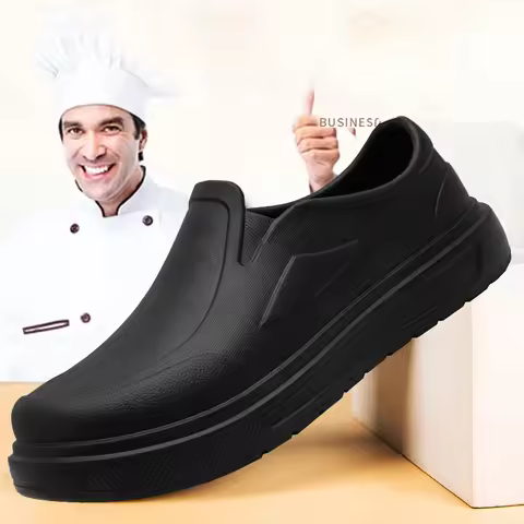 Men's Chef Shoes Anti Slip Oil Resistant Dirt Resistant Kitchen Shoes Rain Shoes Work Shoes Quick Dr