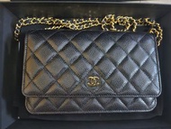 Chanel 黑金牛皮魚子醬 WOC 有單full set