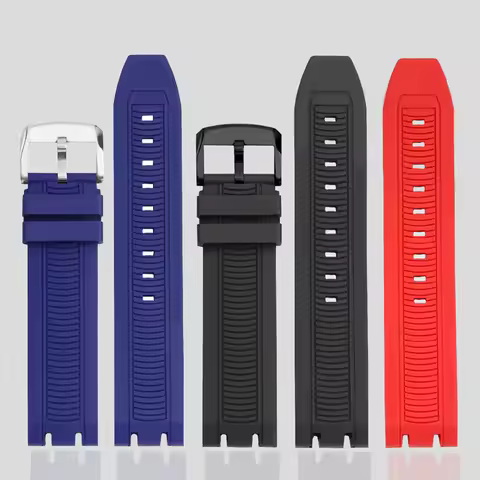 Concave convex silicone wristband for Tissot MotoGP racing series T115.417/427 rubber watch strap ac