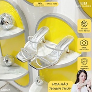 BEE SHOES women's 7-inch square toe pointed toe high heels with luxurious and feminine stone strap d