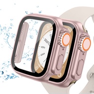 เปลี่ยนเป็นเคสเคสสำหรับ Apple Watch พิเศษ9 Series เคส IWatch 45มม. 41มม. 40มม. 44มม. 42มม. 38มม. พร้อมกระจกปกป้องหน้าจอสำหรับ Apple Watch Series 8 7 SE2 SE 6 5 4 3 2 1