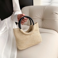 Beg Tenun Beg Jerami Gaya Perancis Berkapasiti Besar Beg Tenun Tote Net Beg Tangan Beg Bahu Gaya Per