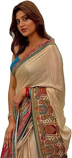 Women's For New Digital Print Border with Ajrakh Printed Modal Silk Natural Gajji Silk Soft and Smoo