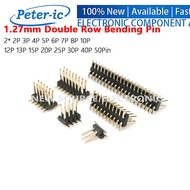 (1-5pcs) 1.27mm Double Row Bending Pin Female Header 2* 2P 3P 4P 5P 6P 7P 8P 10P 12P 13P 1