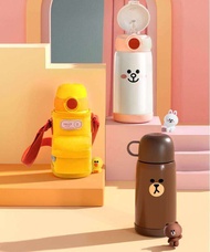 【Line Friends】Joyoung Co-branded Lightweight Children Mini Thermos Cup 316L Stainless Steel Portable Water Cup 550ml Large Capacity