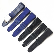 Suitable For Substitute Franck Muller V45 leather watch strap male FM Famulan silicone wrist waterproof butterfly buckle 2