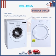 BUNDLE DEAL - ELBA EWF1075VT 7kg Front Load Washing Machine + ELBA EBD750V 7kg Air Vented Dryer - FR