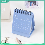 livecity|  2024 Desk Calendar Appointment Planner 2024 Mini Desk Calendar Spiral Coil Portable Simple Style Southeast Asian Buyers' Favorite Yearly Planner and Table Decoration
