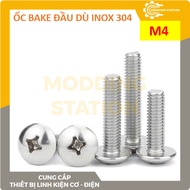Bake Screws 304 Stainless Steel Umbrella Head size M4x5mm, M4x6mm, M4x8mm, M4x10mm, M4x12mm, M4x14mm, M4x18mm, M4x20mm, 25, 30, 35, 40