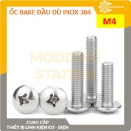 Bake screws with 304 stainless steel umbrella head sizes M4x5mm, M4x6mm, M4x8mm, M4x10mm, M4x12mm, M