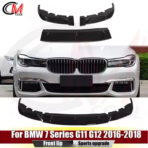 For BMW 7 Series G11 G12 2016-2018 Bright black car front lip front bumper splitter spoiler front li