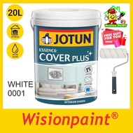 20L Jotun Essence Cover Plus Sheen - 0001 WHITE ( FREE 7" ROLLER SET )