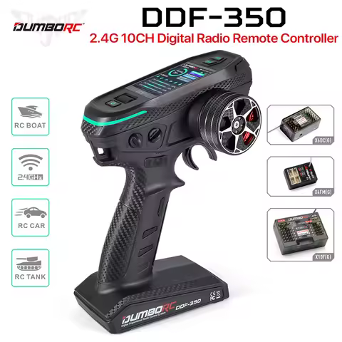 DUMBORC DDF-350 Transmitter with Receiver 2.4G 10CH Digital Radio Remote Controller for RC Car Boat