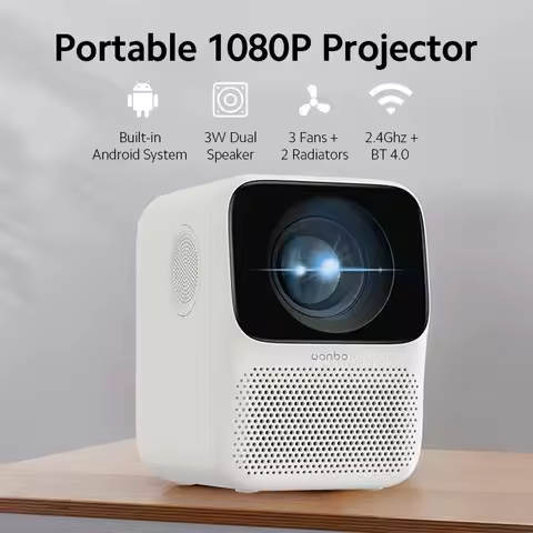 Wanbo T2 MAX Projector Portable Mini Home Theater Projector LCD Bluetooth Support 1080P Vertical Cor