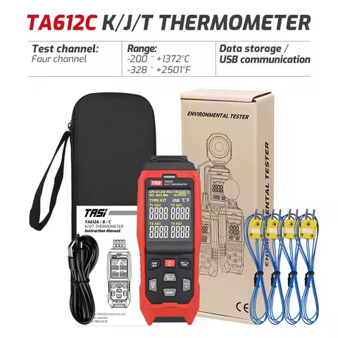 TASI TA612A TA612B TA612C Thermometer Contact Digital Thermocouple Temperature Tester K/J Thermomete