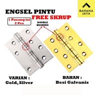 Thick door and window hinges 3 inches 4 inches 5 inches Steel Hinge Free HPP FRT Hinge Screws - MANA