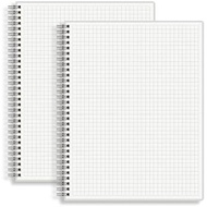 Large Graph Ruled Wirebound Spiral Notebook, 8.5 X 11 Inches, 1/4 Inch Grid (4 Sq/in) Paper Pad, Pre