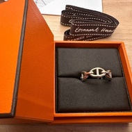 全新現貨 Hermes 愛馬仕 925純銀 豬鼻經典款戒指 戒圍55