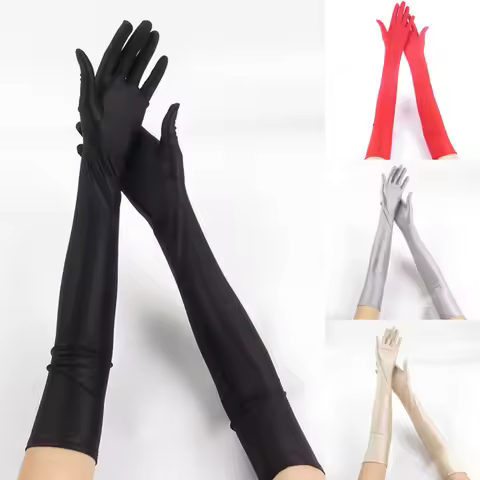 52cm Fashion Women Spandex Elasticity Opera Elbow Long Gloves Solid Driving Sun Protection Party Pro