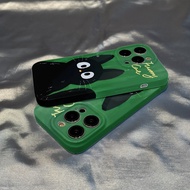 Cute Series Green Background Good Black Cat Suitable for iPhone 16PROMAX 13 14 XR 7/8PLUS Hard Case 