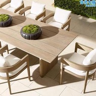 戶外柚木桌椅簡約高檔實木桌椅室外北歐庭院別墅花園室外休閒組合