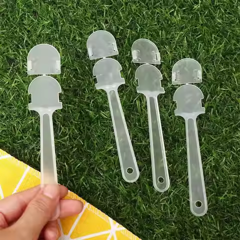 10Pcs Fan Accessories Transparent Hand Fan Handle Mini Portable Graffiti Fan Handle Practical DIY Ki