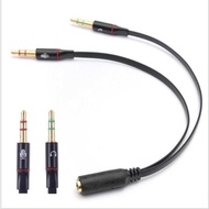 Y Splitter Cable 2 Male 1 Female Jack 3.5mm PC Audio Microphone Hockey QUALITY