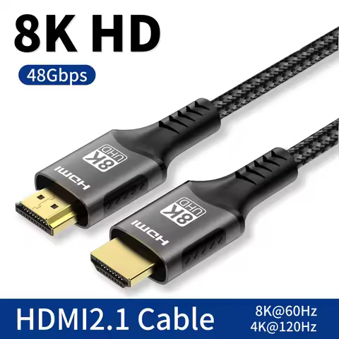 8K HDMI-Compatible 8K@60Hz HDMI 2.1 Cable 48Gbps Adapter for RTX 3080 HDR Video Cable PC Laptop TV b