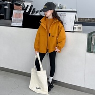 H.S.H Kids | แจ็คเก็ตกันฝนสีเหลือง 3-in-1 สำหรับเด็กผู้หญิง ฤดูใบไม้ร่วง/ฤดูหนาว เสื้อคลุมกันหนาวแบบ