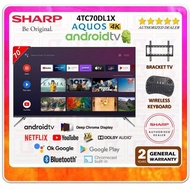 【BRACKET + KEYBOARD】Sharp Aquos 70 Inch 4K UHD Android TV 4TC70DL1X